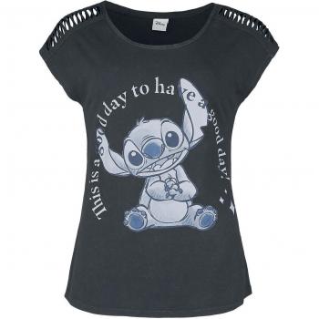 Vêtement féminin Lilo & Stitch : T‑Shirt noir « Good Day », tailles S à XXL