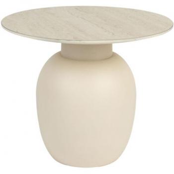 Table d'appoint Karula travertin beige 50cm