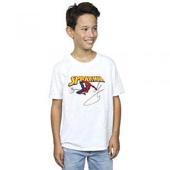 Young Spidey Scholar Tee – Marvel Boys 7‑8 White