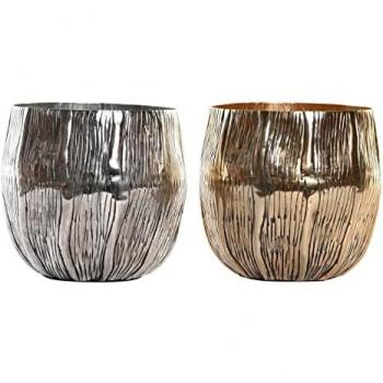 Dkd Home Decor Aluminium Couchtisch-Set Silberfarben Gold (2 Stück)