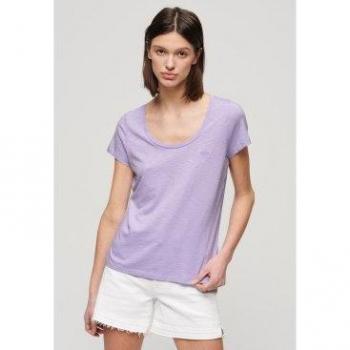 Superdry Damen T-Shirt lila Scoop Neck
