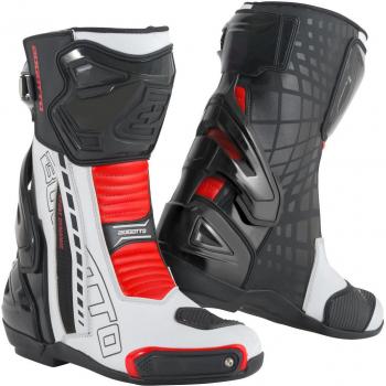 Stivali Moto Bogotto Donington Nero Bianco Rosso 40