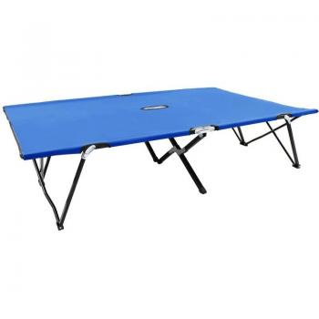 Chaisette pliante bleue acier 2 places Elite Comfort Prolenta