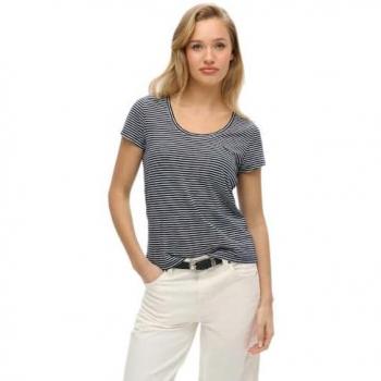 Navy/Optic Stripe Scoop Neck Shirt – Superdry Women’s XS