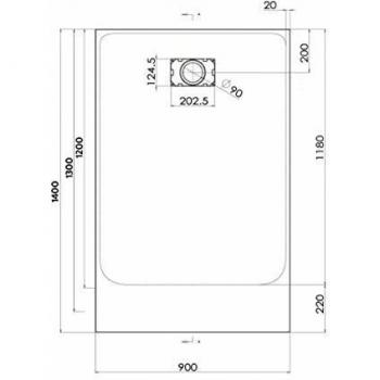 Receveur de douche design extra plat 90 x 150 cm gris