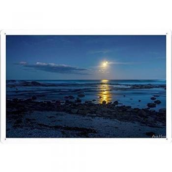 Cartel de chapa Hojalata Coast Sea Stones Decline Sun Eclipse 46724 Decoración Retro