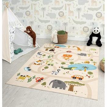 Tapis enfant Happy Kids Beige 80x150 cm – Tapis Antidérapant