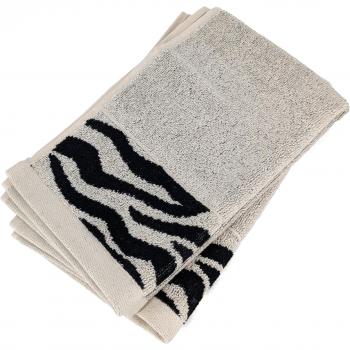 Serviette per ospiti in cotone con motivo zebra 33x50 cm beige