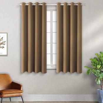 BGment Dekoschal Verdunklungsgardine Dunkle Khaki,137 x 117 cm