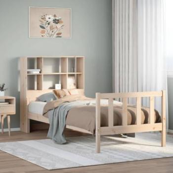 Kiefer-Bett 100 × 200 cm, Massivholz, Regal