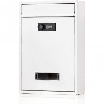 12 Inch Wall-Mounted Locking Mailbox with Newspaper Slot