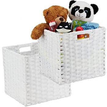 Contenitore Intrecciato 31x32x30 cm Bianco