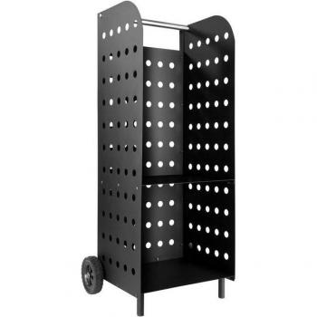 Porte-bûches en métal avec roulettes
