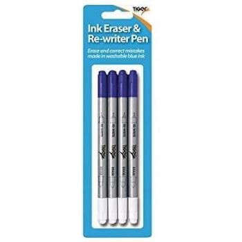 Blue Ink Eraser Re-writer Pens Pack of 4
