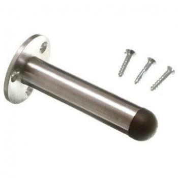 DOOR STOP STAY PILLAR TYPE 3 INCH SATIN CHROME WITH SCREWS
