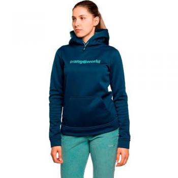 Sudadera Trangoworld Poppi azul marino logo turquesa mujer