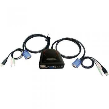 Switch KVM 2 Ports avec Câbles VGA/USB + Audio Dexlan