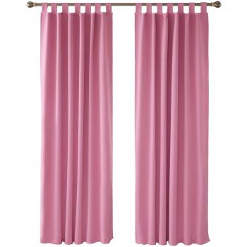 Deconovo Tab Top Pink Room Darkening Curtains 140 W x 245 D