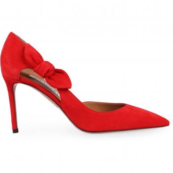 Aquazzura Very Bow Tie Red Suede Pumps – 36 EU, Color F00