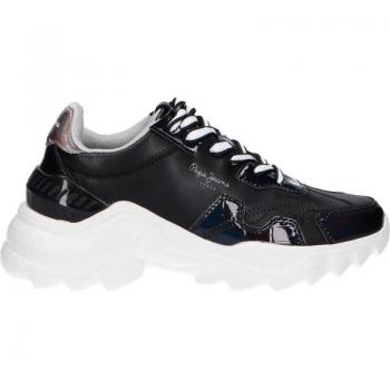 Zapatillas de deporte PEPE JEANS para mujer PLS31224 ECCLES CROCO 999 NEGRO