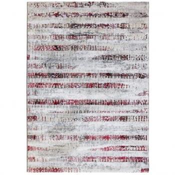 The Deco Factory Mediane Stries, Tappeto Grigio Rosso, Eleganza Moderna