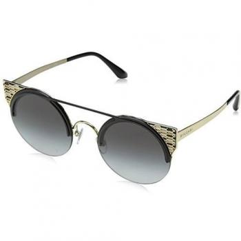Bvlgari Female Eyewear BV6088 2018/8G Matte Black and Pale Gold with Grey Gradient