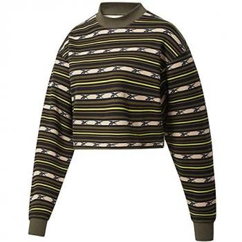 Reebok Classics Printed Crew Sweatshirt Army Green S Damen