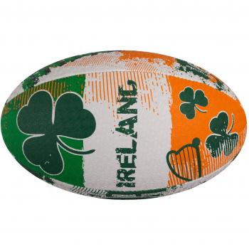 Unisex Senior Ireland Rugby Ball – Optimum, Size 5, Multicoloured
