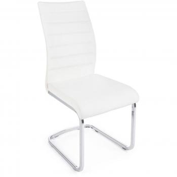 Sedia in Ecopelle Bianca (4 Pezzi)
