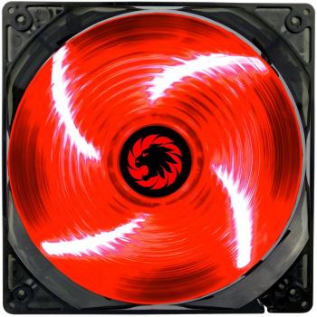 Red 12‑cm GameMax Sirocco LED Cooling Fan – 4‑Speed Hydrodynamic