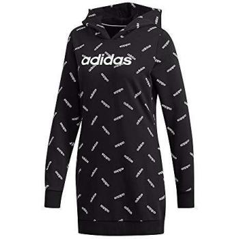 Schwarz/Weißes Adidas Damen Sweatshirt mit Druck – Größe S – Hooded