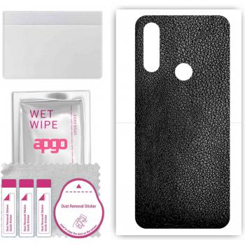 Black Leather Protective Skin for Oukitel C17 Pro