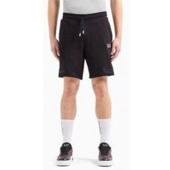 Shorts EA7 Train Logo Series Noir-Blanc – Style Urbain