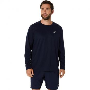 ASICS Core Langarmtrikot Marineblau – Herrengröße L