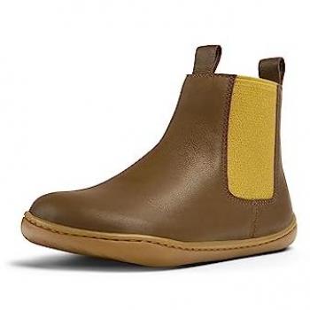 Botines de piel con elásticos para niños Camper marrón