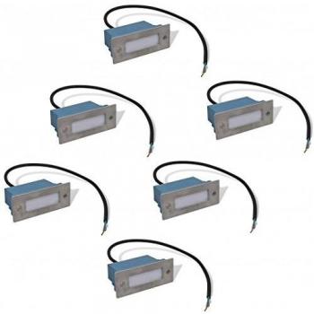 SUNG-LL Lámparas LED Empotrables para Escalera 6 Unidades 44x111x56 mm