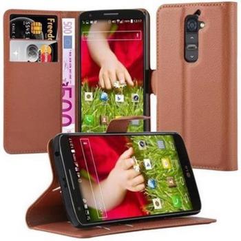 Funda de Cuero para LG G2 en Marrón Chocolate con Cierre