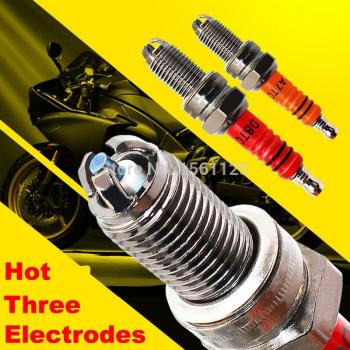 Bujía de tres electrodos DPR8EA-9, diseñada para motocicletas 125cc
