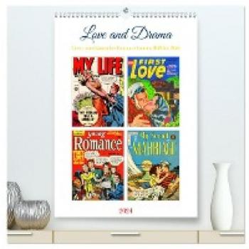 Premium Wandkalender 2024 Love and Drama DIN A2 hoch in Hochglanz