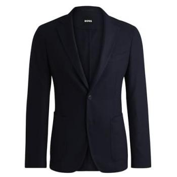BOSS Herren Slim-Fit Flanellsakko Dunkelblau Größe 48