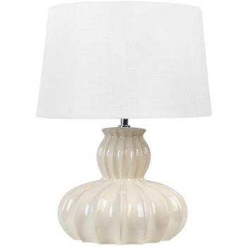 Beige Keramik Tischlampe Malabuka von Beliani
