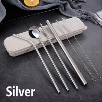 Sturdy Stainless Steel Drinking Straws with Cleaning Brush