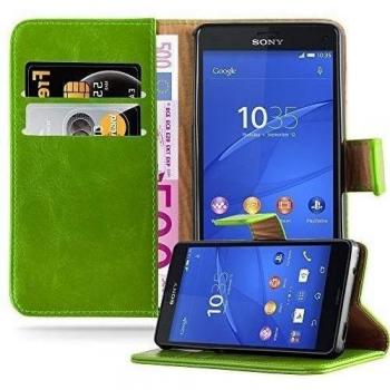 Etui Ultra Slim Funda Libro para Sony Xperia Z3 Compact en VERDE HIERBA