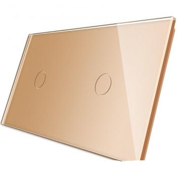 Livolo Luxury White Pearl Crystal Glass 151 mm × 80 mm EU Standard Double Glass Panel VL‑C7‑C1/C1‑11