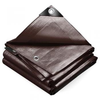 Bâche de Protection VOUNOT 240 g/m² – 15 × 6 m, Marron, Imperméable, Ultra Résistante
