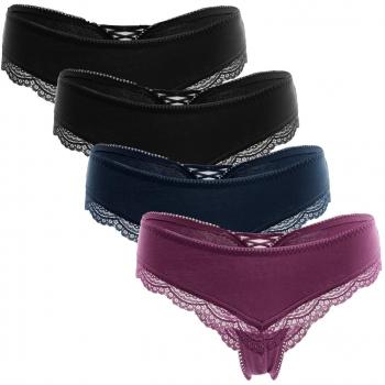 Charmo Damen Slips – Schwarz XL mit Spitze