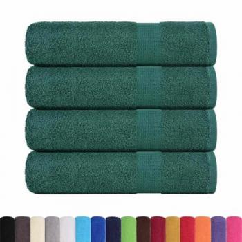 Pacchetto asciugamani da bagno verde 4 unità 100x150 cm, 360 gsm, puro cotone