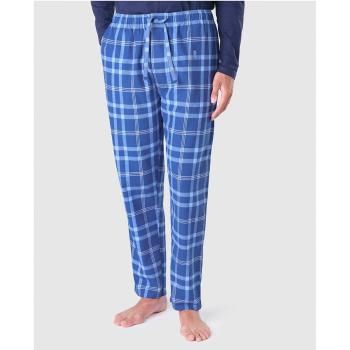Búho Nocturno Pantalón Largo de Franela Azul para Hombre