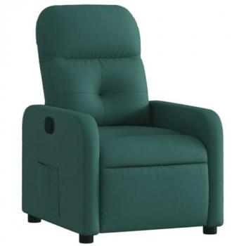 Poltrona Reclinabile in Tessuto Verde Scuro