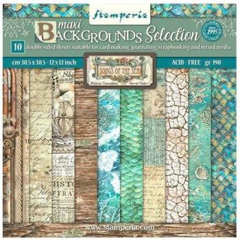Papel Decorativo Stamperia 10UD 12x12 Sonidos del Mar